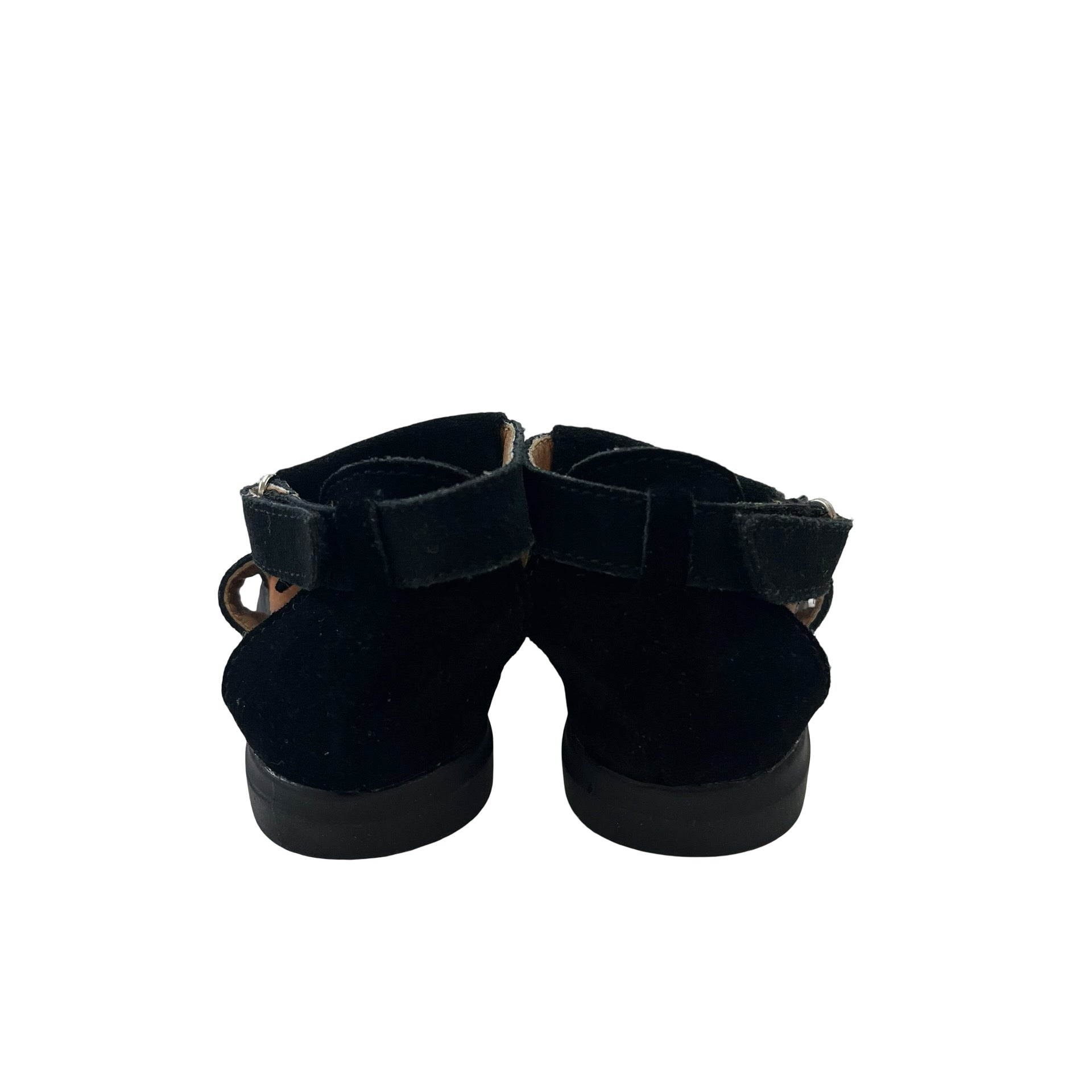 Muyguay Black Faux Suede Fringe Sandals - Size 22 (6)