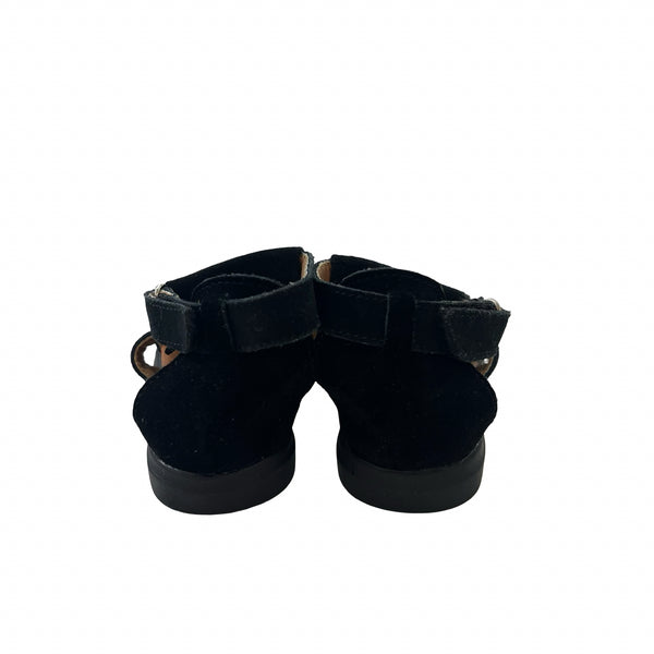 Muyguay Black Faux Suede Fringe Sandals - Size 22 (6)