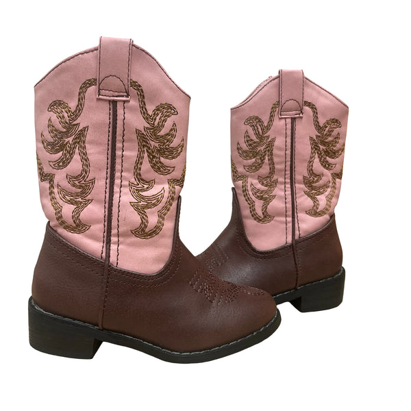 Wild Bear Boots Brown & Pink Cowgirl Boots - Size 8