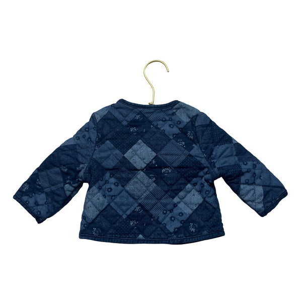 Easy Peasy Denim Patchwork Print Quilted Jacket - Size 6-9 Mo