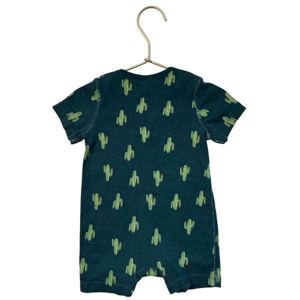 Hanna Andersson Green Cactus Print Romper - Size 6-12 Mo