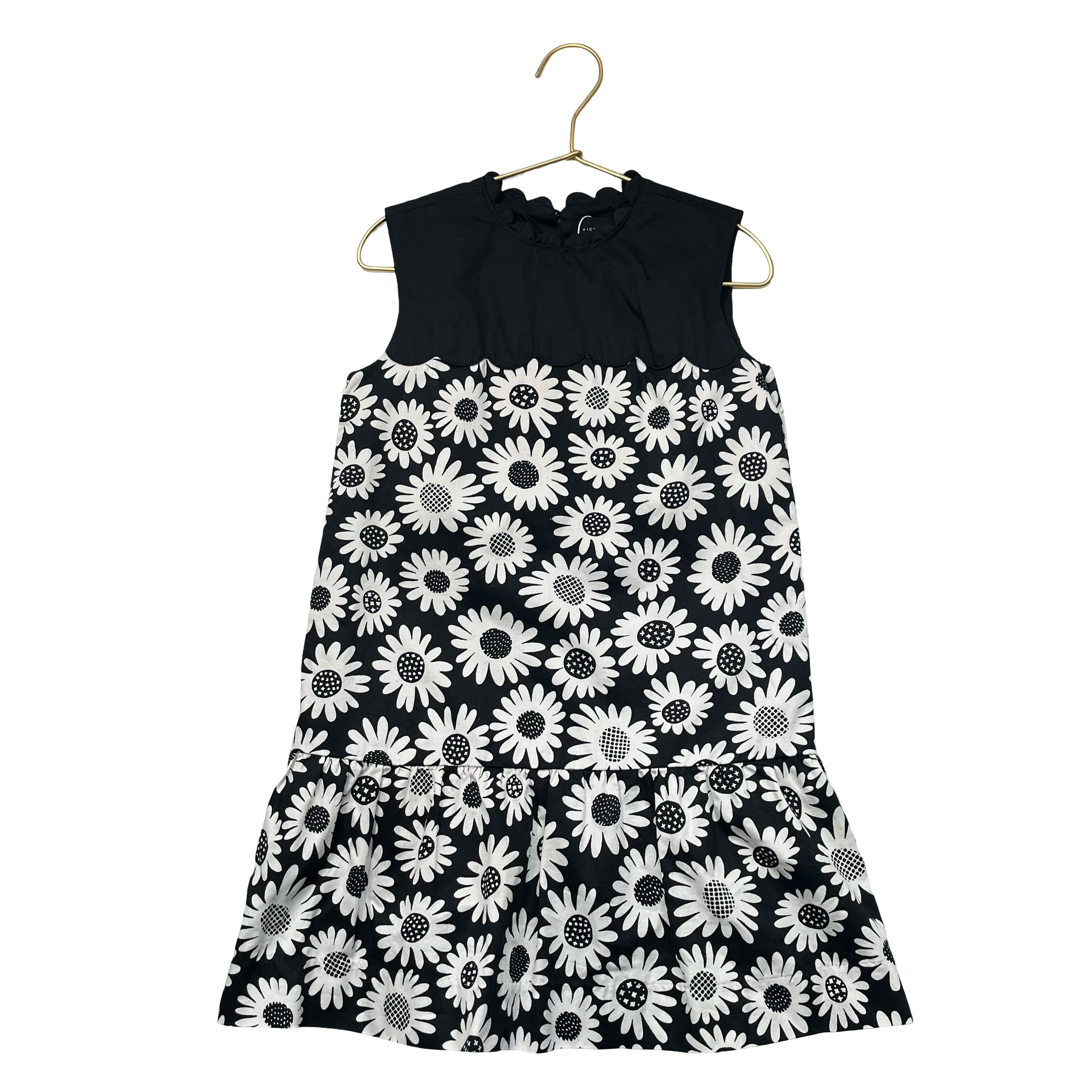 Victoria Beckham for Target Black & Ivory Daisy Print Dress - Size S 6-7