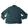 Mango Green, Navy, White Plaid Flannel Button Down Shirt - Size 8