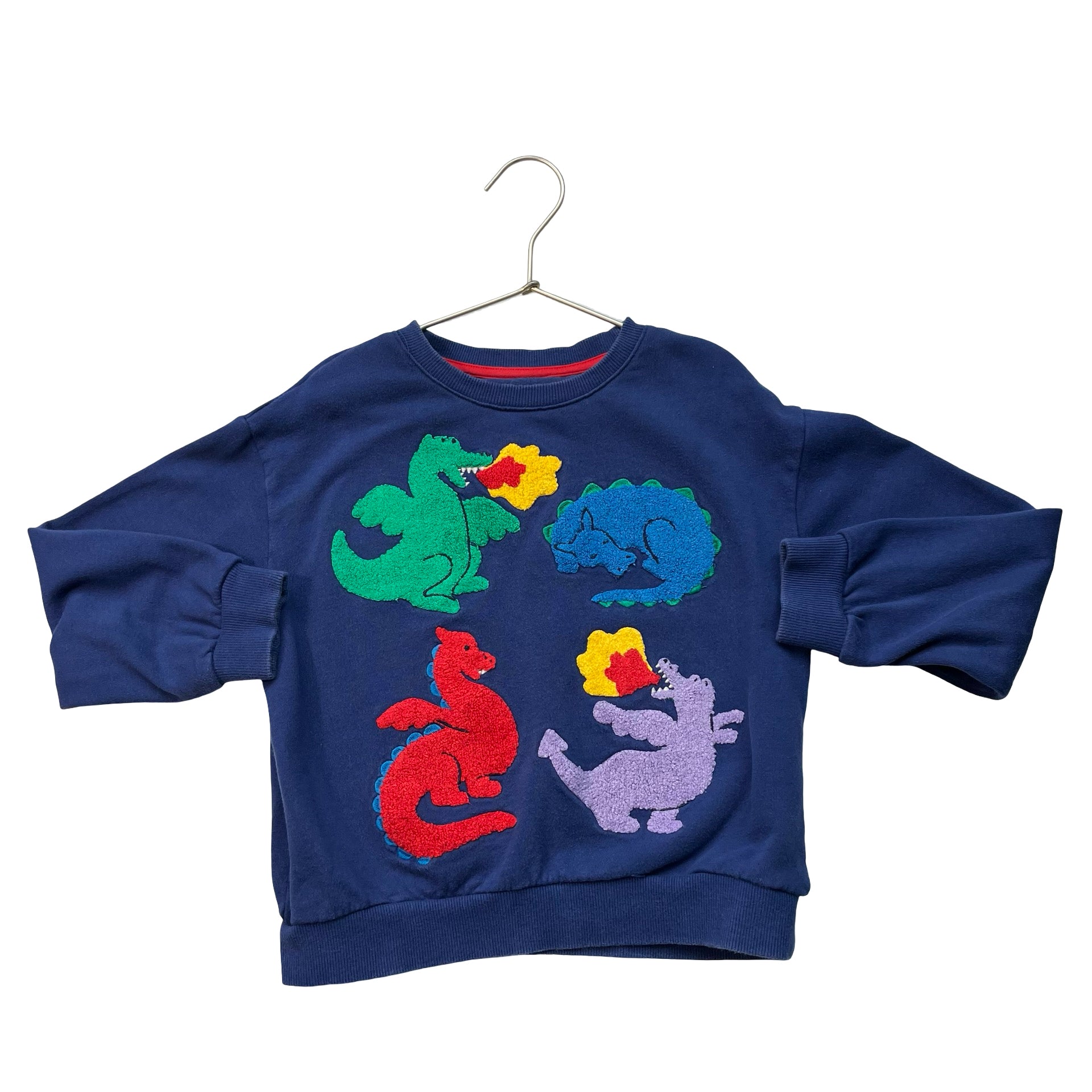 Mini Boden Blue Dinosaur Applique Sweatshirt - Size 7-8Y