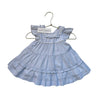 Janie and Jack White & Blue Striped Linen-Cotton Dress & Bloomers w Tags - 3-6 M