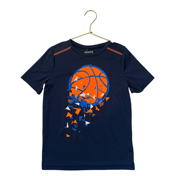 Jumping Beans Active Navy & Orange Basketball Graphic T-Shirt - Size 7