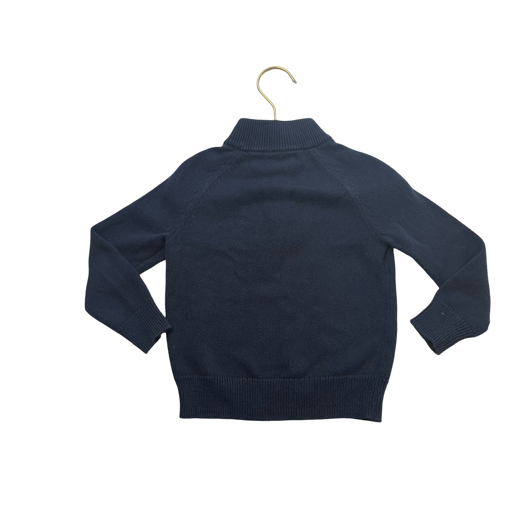 Crewcuts Navy Quarter-Zip Cotton Sweater - Size 3