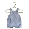 Jacadi White & Blue Striped Overall Romper - Size 1 Mo