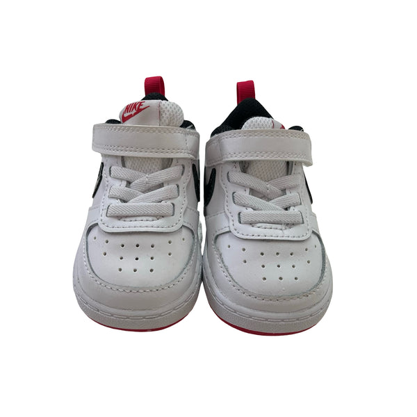 Nike Court Borough Low White & Black Glitter Sneakers - Size 4C