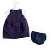 Janie and Jack Purple & Navy Floral Dress & Bloomers - Size 12-18 Mo