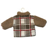 Zara Brown, Ivory, Red Plaid Sherpa Jacket - Size 12-18 Mo