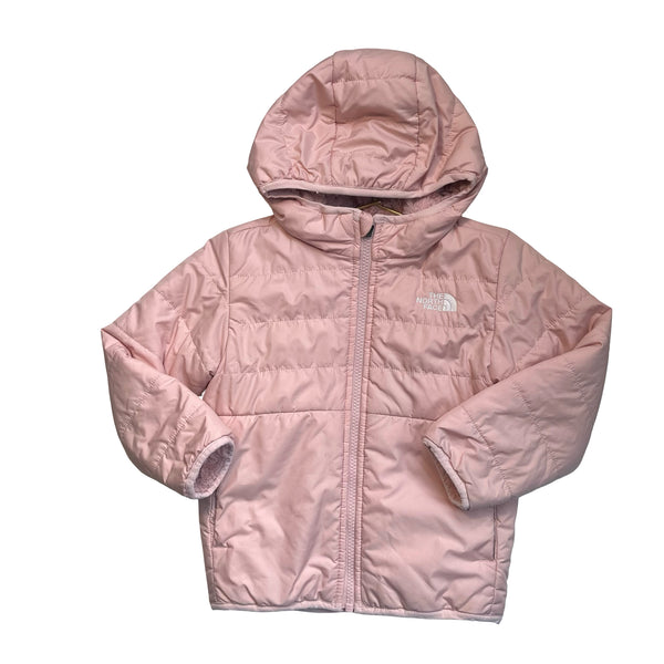 North Face Pink Reversible Puffer & Faux Fur Hooded Winter Jacket - Size 3T