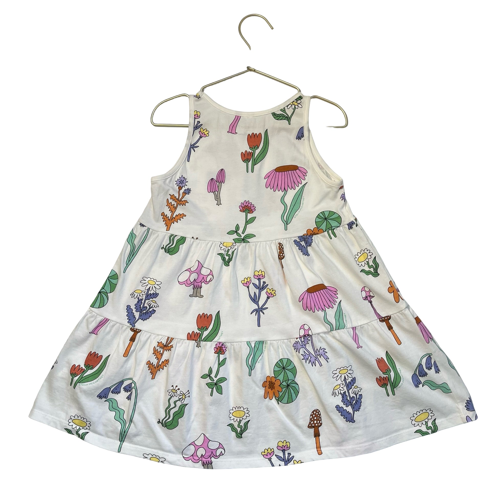 Stella McCartney White & Multi-Color Flower Print Dress - Size 6