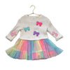 Rare Editions Ivory Cable-Knit & Pastel Tulle Dress - Size 2T