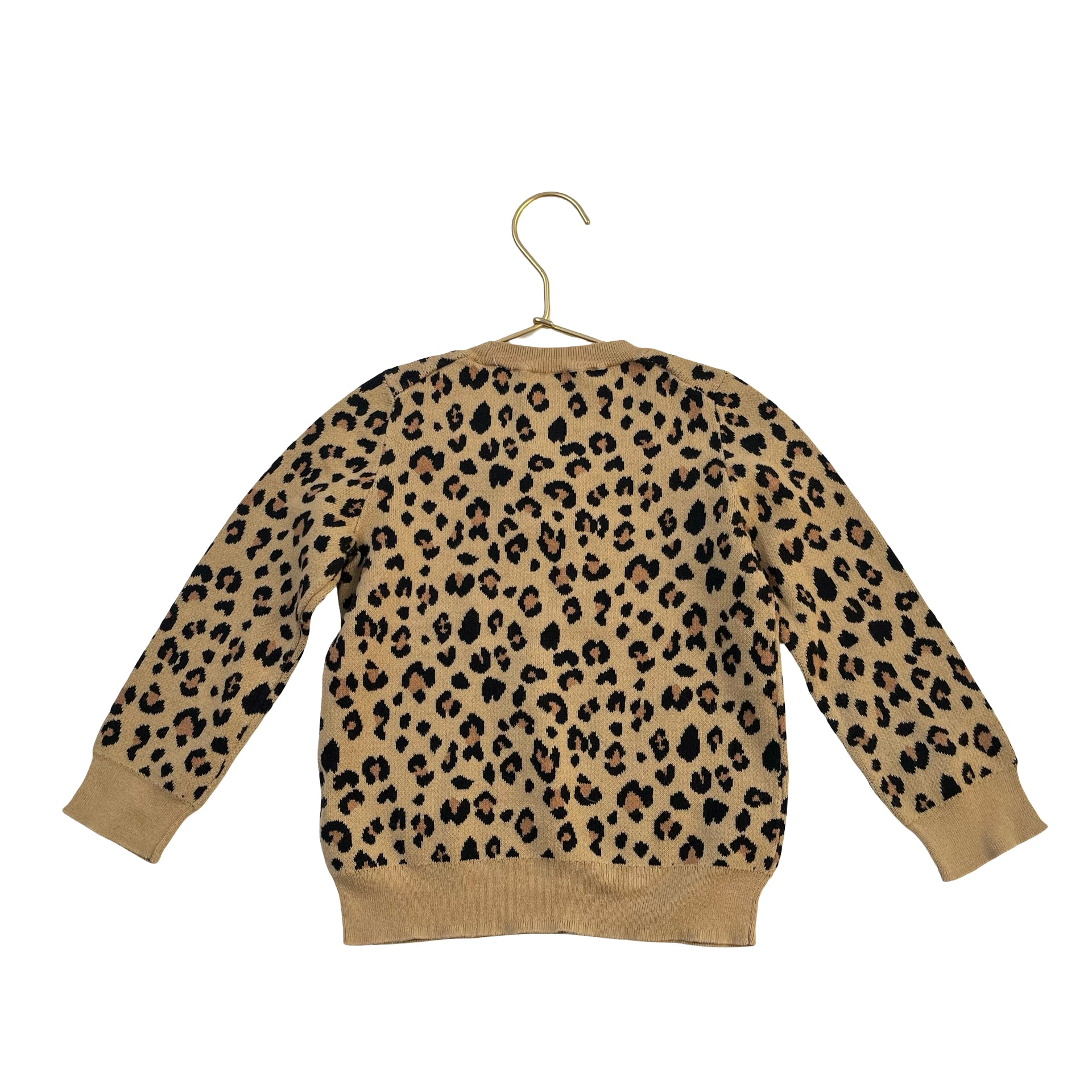 Crewcuts Tan Leopard Print Sweater - Size 4-5