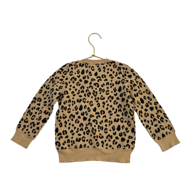 Crewcuts Tan Leopard Print Sweater - Size 4-5