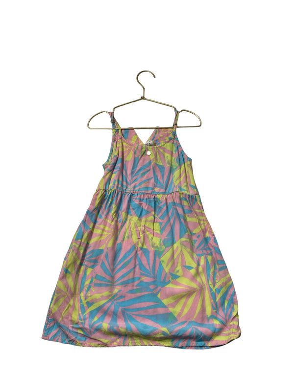 Roxy Pink, Blue, Yellow Tropical Leaf Print Dress - Size XS 7