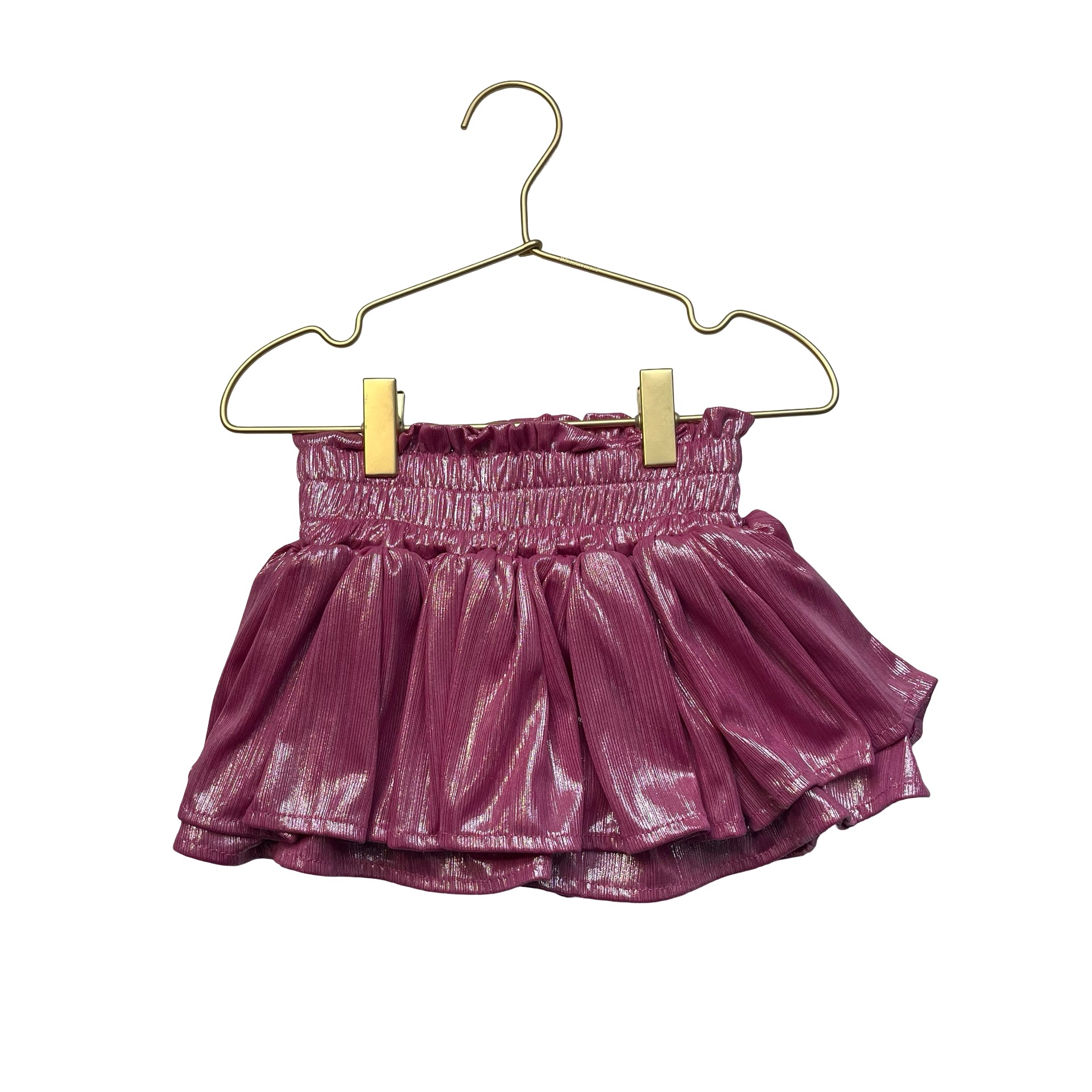 Lola & The Boys Pink Metallic Skort Skirt - Size 4