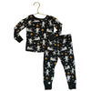 Caden Lane Black Pumpkin & Mummy Print PJ Set - Size 12-18 Mo