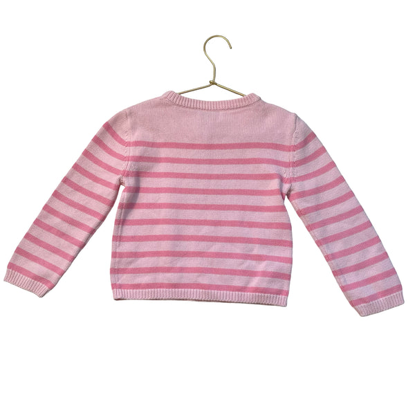 La Ligne Pink Striped Cotton Sweater - Size 4