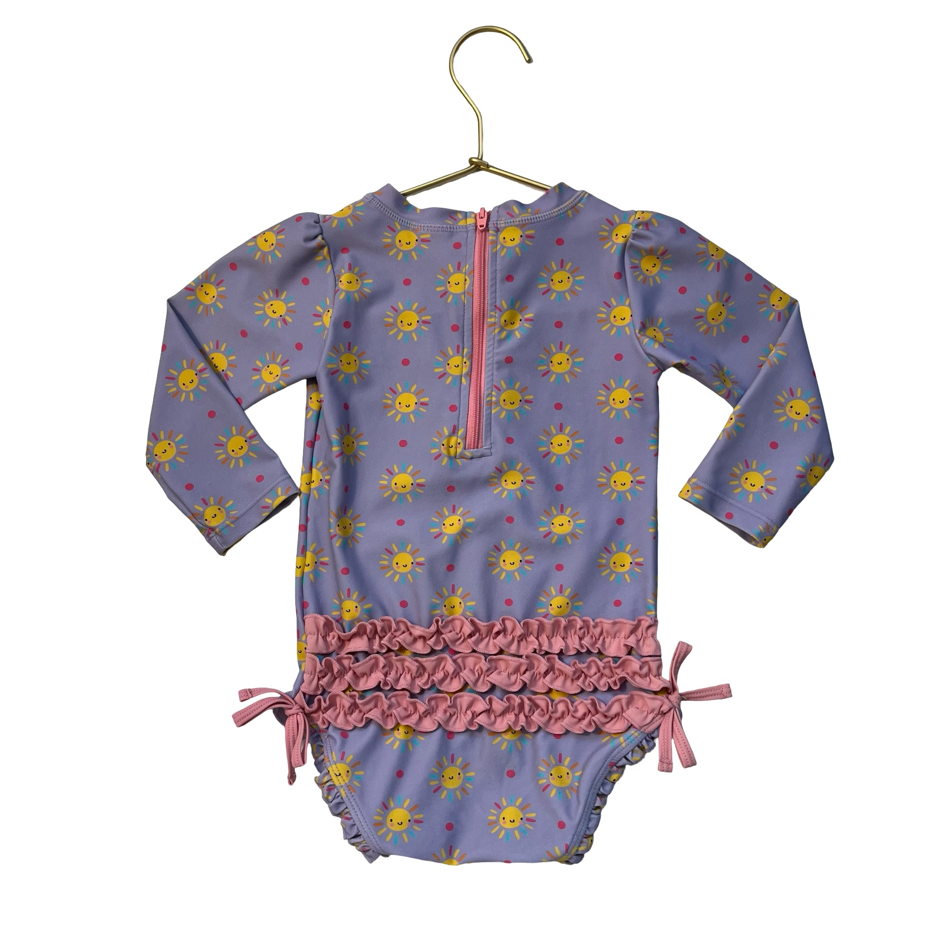 Ruffle Butts Lavender Sun Print Swim Suit - Size 18-24 Mo