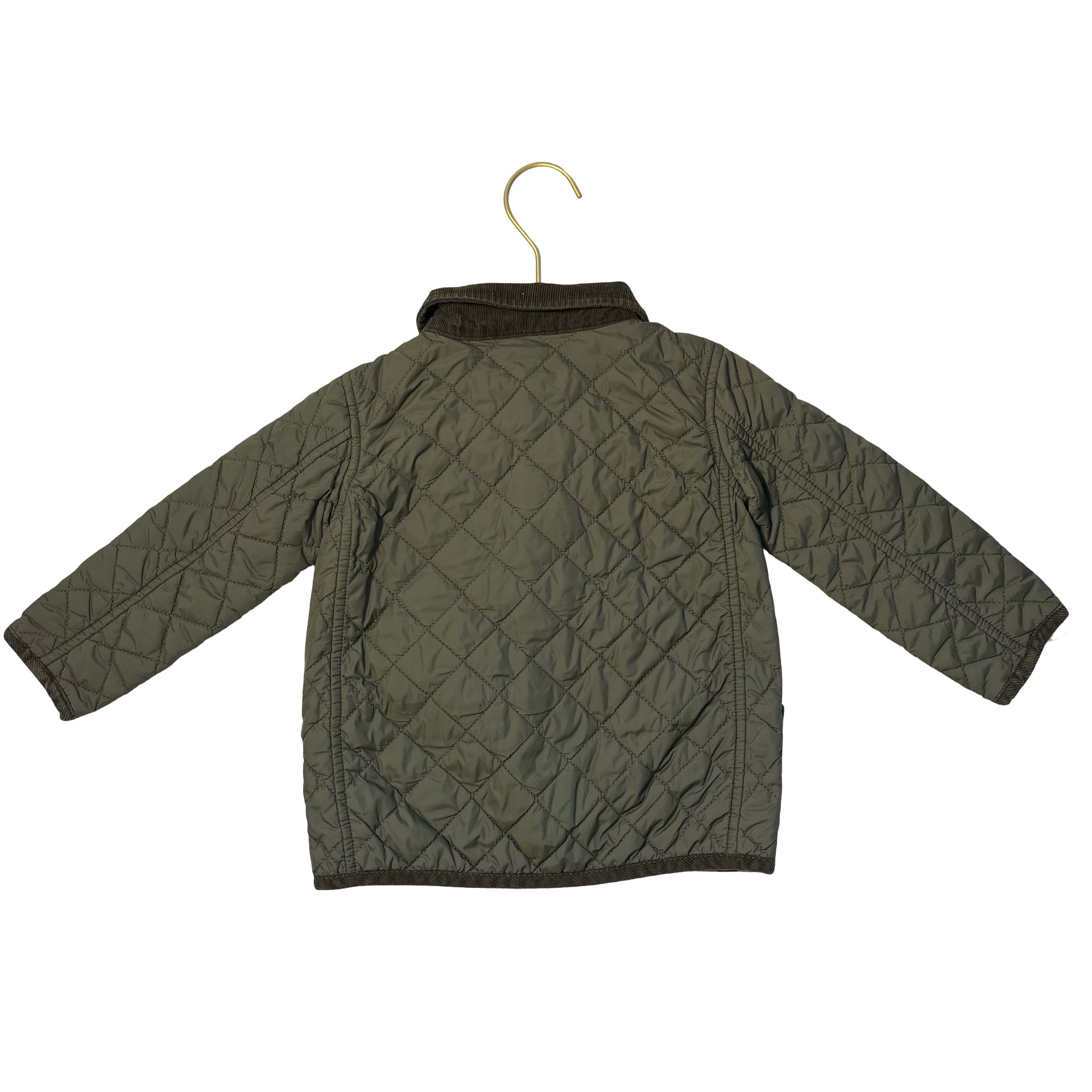 Little English Olive Green Quilted Jacket - Size 2T