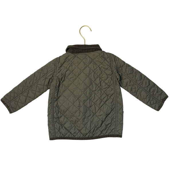 Little English Olive Green Quilted Jacket - Size 2T