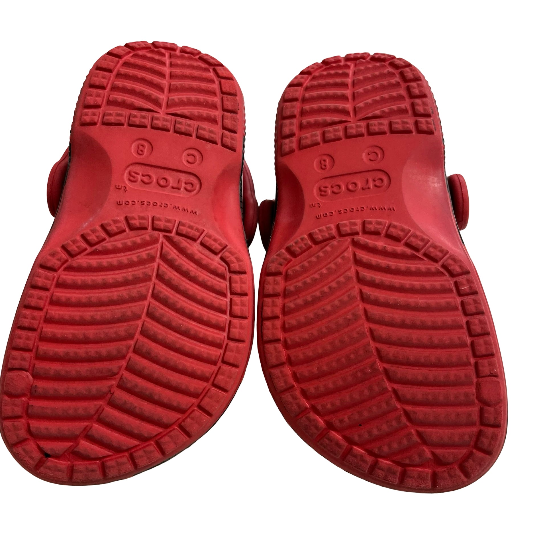 Crocs Red & Gray Pattern Shoes - Size C8