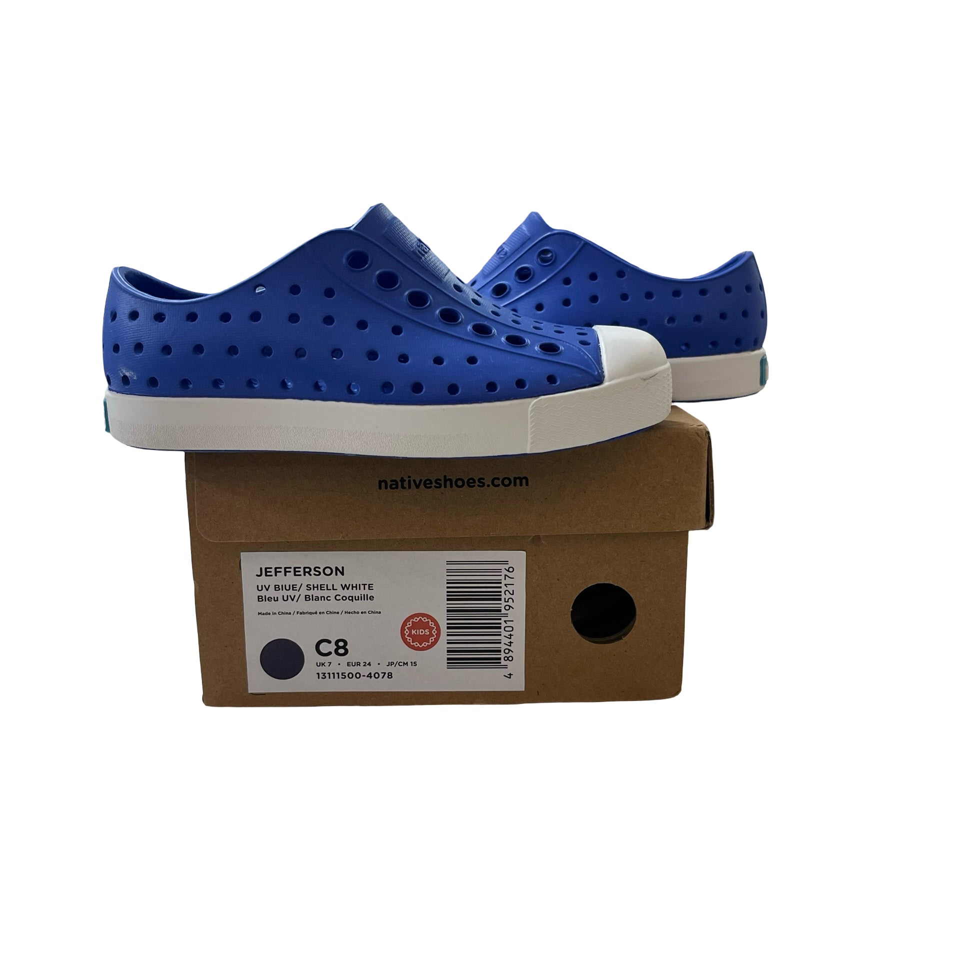 Native Jefferson Blue Shoes in Box - Size C8
