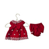 Janie and Jack Red & White Eyelet Dress & Bloomers - Size 0-3 Mo