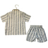 Zara Ivory & Blue Pattern Button Down Shirt & Shorts Set - Size 4