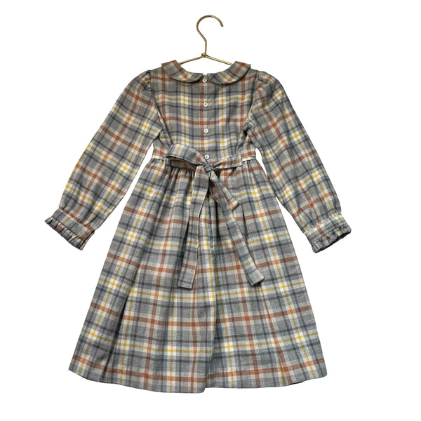 Plain Goods Gray Plaid Flannel Cotton-Wool Dress - Size 4