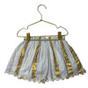 Louise Misha White & Gold Metallic Striped Skirt - Size 4Y