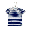 Boden Blue & White Striped Polo Shirt - Size 4-5Y