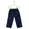 Beaufort Bonnet Navy Embroidered Christmas Tree Car Pants - Size 2T
