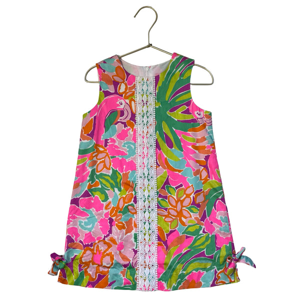 Lilly Pulitzer Floral & Flamingo Print Colorful Shift Dress - Size 5