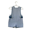 Henry Duvall Blue Herringbone & Corduroy Shortalls - Size 18-24 Mo