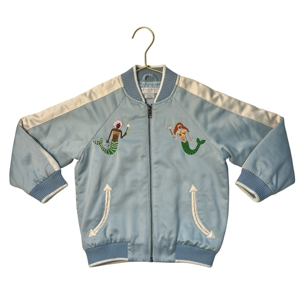 Stella McCartney Kids Light Blue Embroidered Mermaid Jacket - Size 5