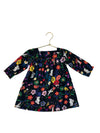 Hanna Andersson Black & Colorful Flower, Bunny, Owl Print Dress - 75 (12-18 Mo)