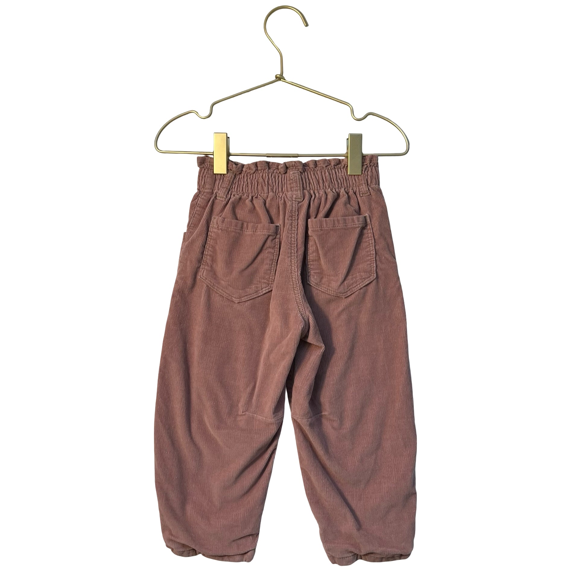 Zara Jersey-Lined Dusty Pink Corduroy Pants - Size 3