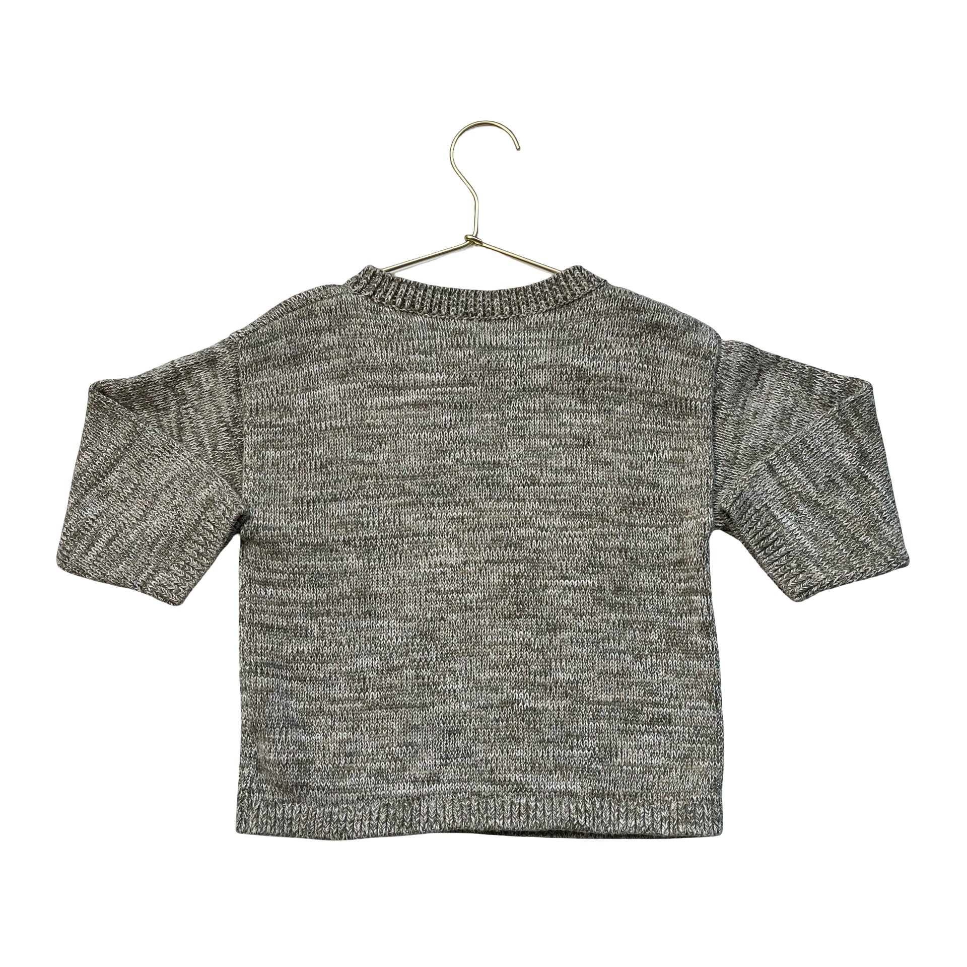 Arket Olive Green Space-Dye Cotton Sweater - Size 2-4Y