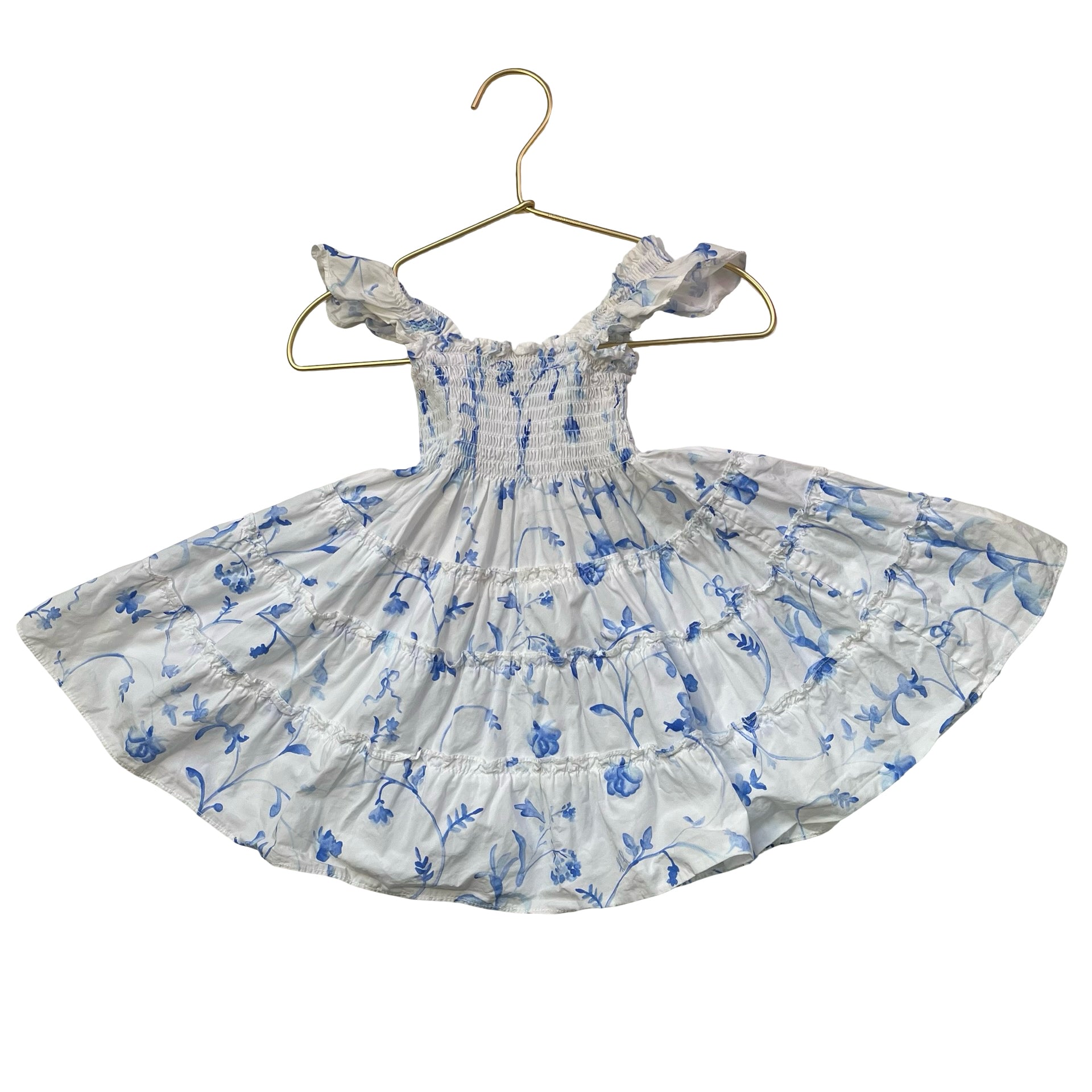 Hill House White & Blue Floral Dress - Size 2Y