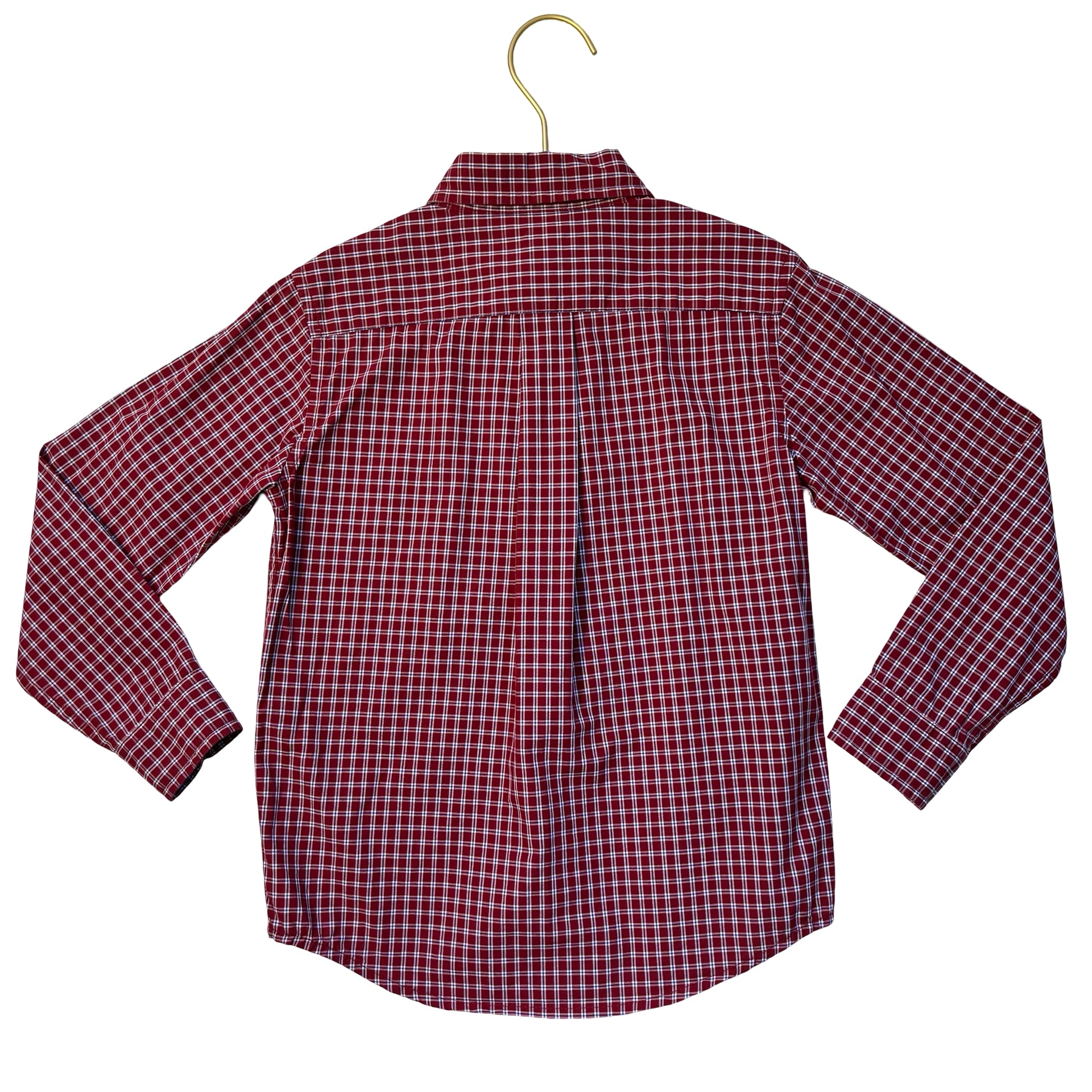 Janie and Jack Red, Navy, White Plaid Button Down Shirt - Size 5