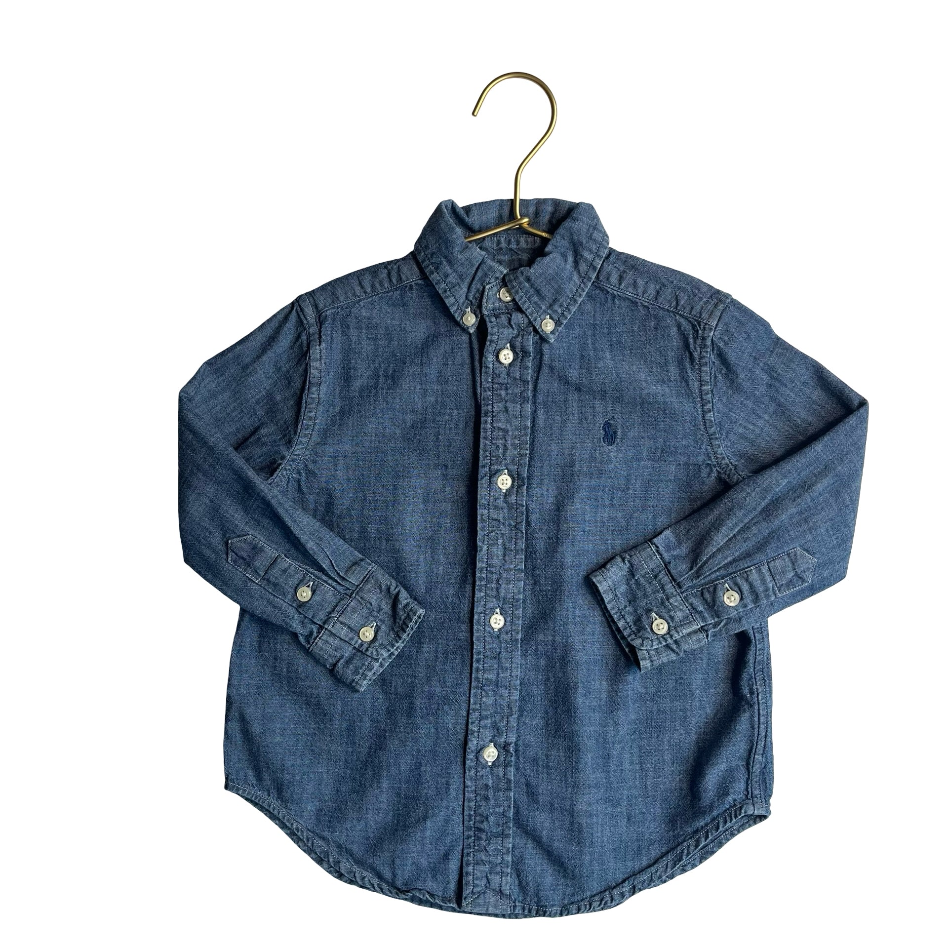 Ralph Lauren Medium Wash Chambray Button Down Shirt - Size 3