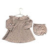 Quincy Mae Tan Flower Print Dress & Bloomers - Size 18-24 Mo