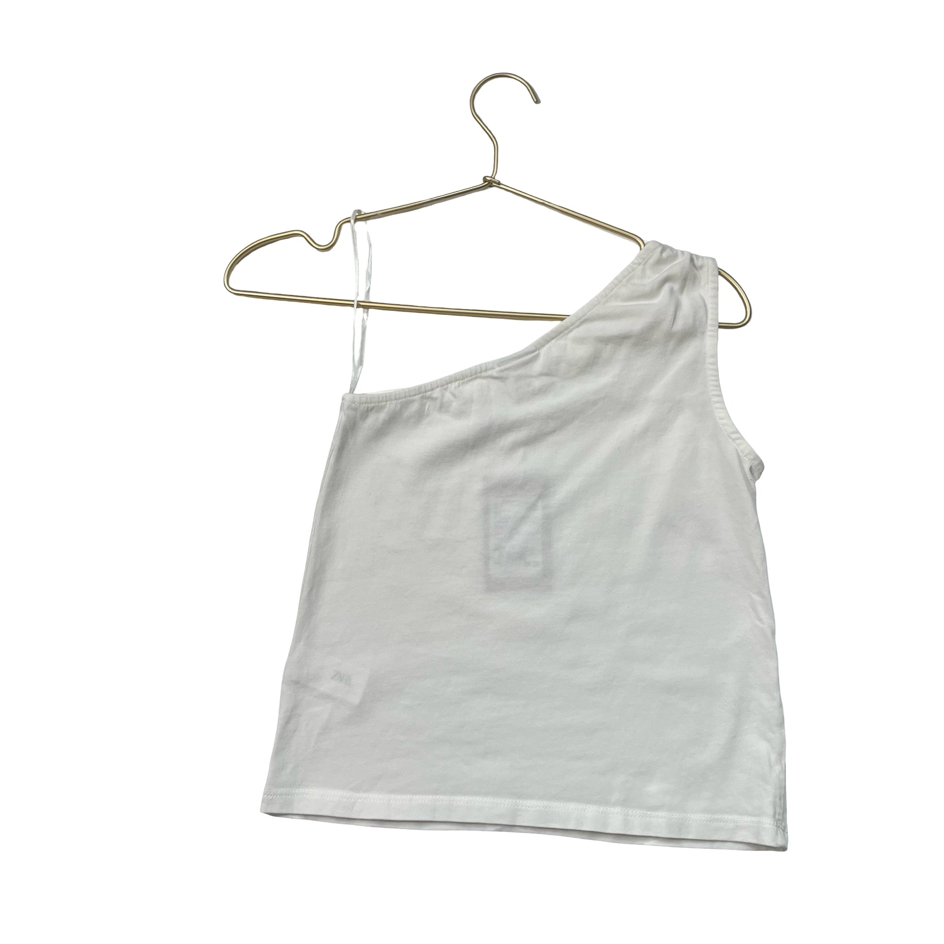 Zara White One-Shoulder Top - Size 9-10