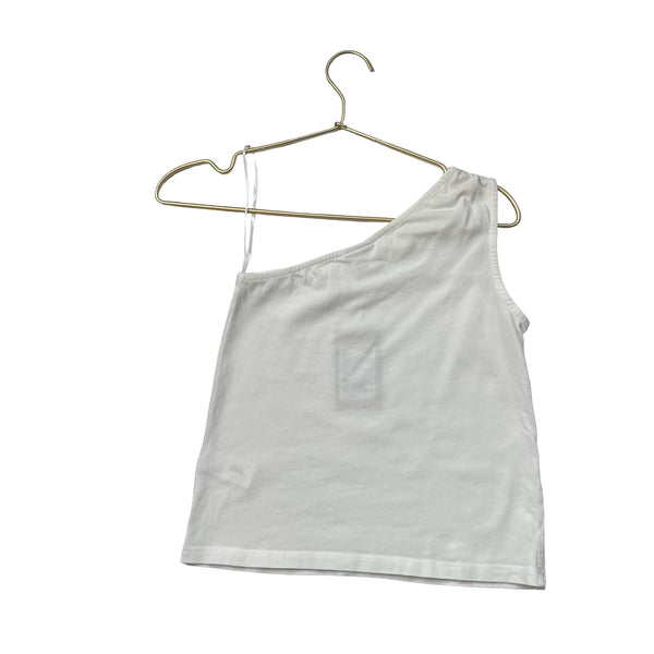 Zara White One-Shoulder Top - Size 9-10