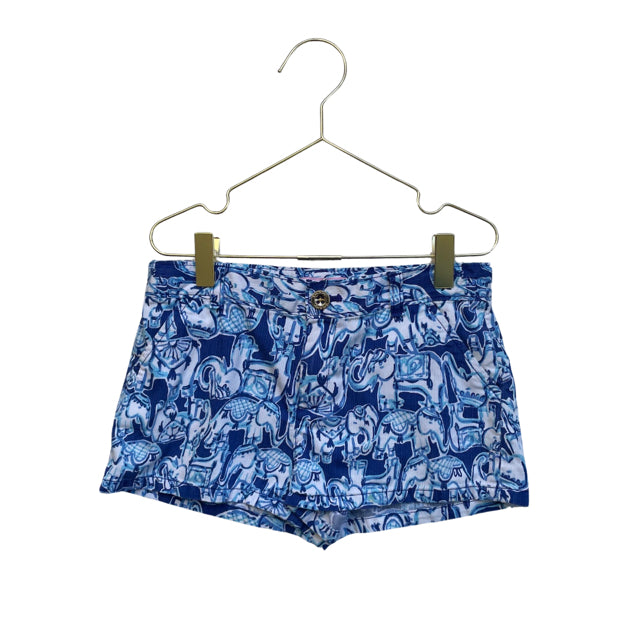 Lilly Pulitzer Blue Elephant Print Shorts - Size 10