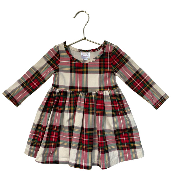 Hanna Andersson Ivory & Red Tartan Plaid Dress - Size 18-24 Mo