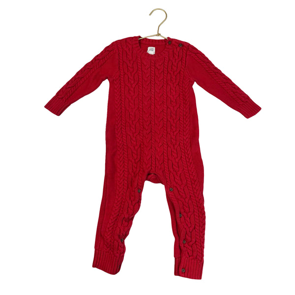 Baby Gap Red Cotton Cable-Knit One-Piece - Size 18-24 Mo